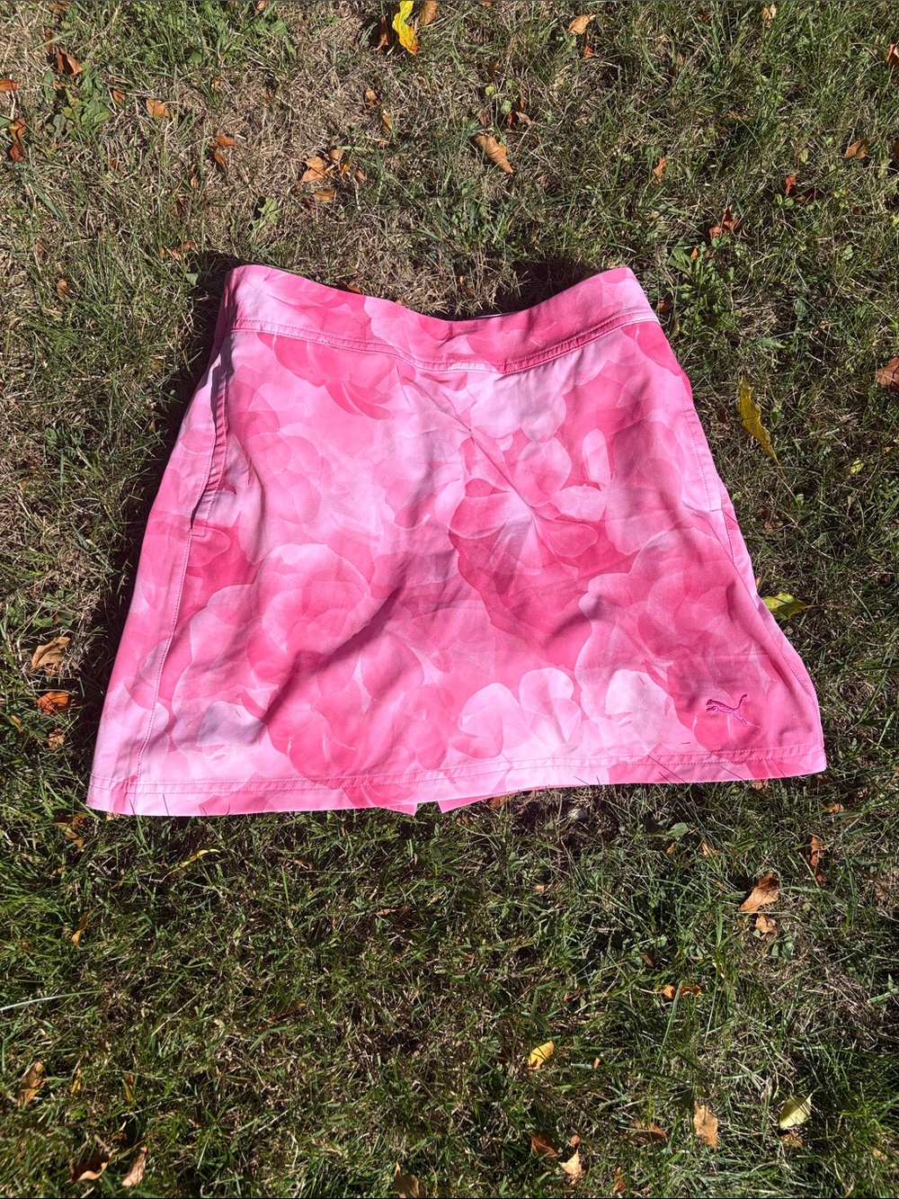Puma Pink Floral Athletic Skirt with Built-In Shorts